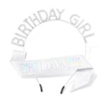 Sparkling Glitter Birthday Girl Headband Sash Set