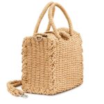 Handwoven Rattan Crossbody Bag with Top Handle