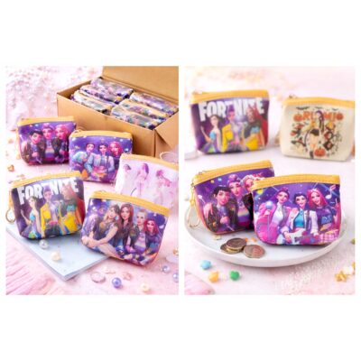 12pk Kpop Girls Coin Purse Zipper Pouch Fortnite