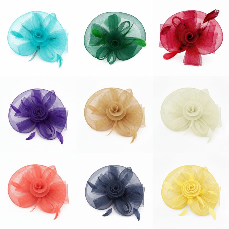 Mesh Flower Fascinator Kentucky Derby Teaparty Tulle Elegant Chic