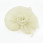 FF805IV Mesh Flower Fascinator Kentucky Derby Teaparty Tulle Elegant Chic