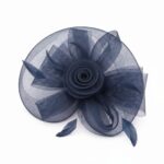 FF805NV Mesh Flower Fascinator Kentucky Derby Teaparty Tulle Elegant Chic