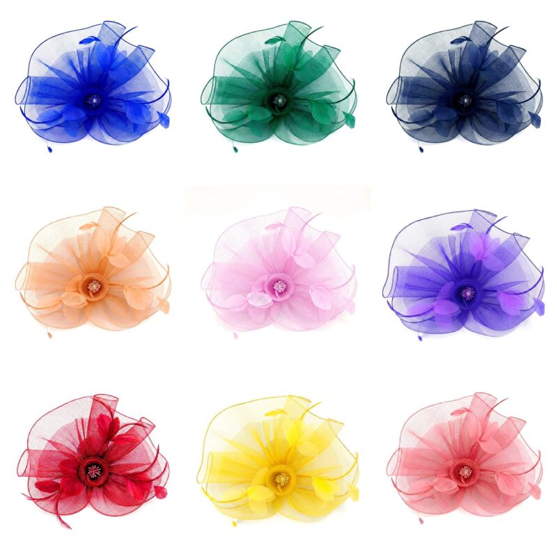 Mesh Flower Fascinator Kentucky Derby Teaparty Tulle Elegant Chic