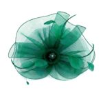 FF912GR Mesh Flower Fascinator Kentucky Derby Teaparty Tulle Elegant Chic