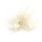 FF912IV Mesh Flower Fascinator Kentucky Derby Teaparty Tulle Elegant Chic