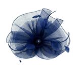 FF912NV Mesh Flower Fascinator Kentucky Derby Teaparty Tulle Elegant Chic