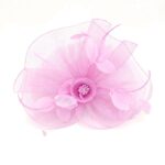 FF912PK Mesh Flower Fascinator Kentucky Derby Teaparty Tulle Elegant Chic