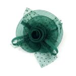 FF914GR Mesh Flower Fascinator Kentucky Derby Teaparty Tulle Polka Dot Chic