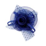 FF914NV Mesh Flower Fascinator Kentucky Derby Teaparty Tulle Polka Dot Chic