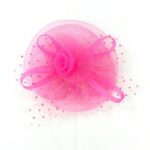 FF914PK_5b0c0a46-fef5-429a-b934-b8b5f1b6df51 Mesh Flower Fascinator Kentucky Derby Teaparty Tulle Polka Dot Chic