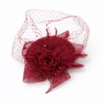 FF917BD Mesh Flower Fascinator Kentucky Derby Teaparty Tulle Veil Chic