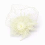 FF917IV Mesh Flower Fascinator Kentucky Derby Teaparty Tulle Veil Chic