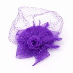 FF917PP Mesh Flower Fascinator Kentucky Derby Teaparty Tulle Veil Chic
