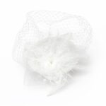 FF917WT Mesh Flower Fascinator Kentucky Derby Teaparty Tulle Veil Chic