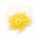 FF917YE Mesh Flower Fascinator Kentucky Derby Teaparty Tulle Veil Chic