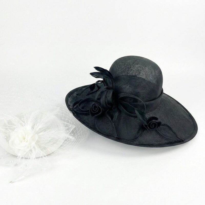 Mesh Flower Bow Kentucky Derby Teaparty Tulle Oversized Hat