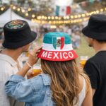 12pk Mexico Flag Reversible Bucket Hat Embroidered