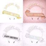 Glitter Birthday Girl Headband Happy Birthday Sash Set