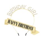 Glitter Birthday Girl Headband Happy Birthday Sash Set