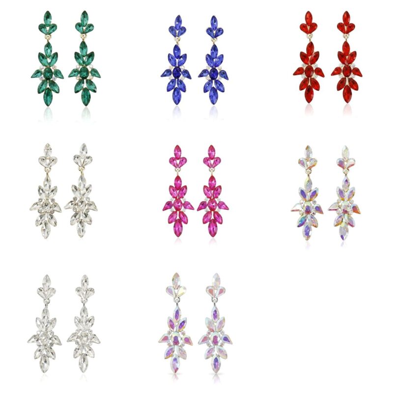 Marquise Teardrop Crystal Casting Dangle Earrings