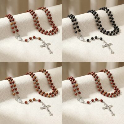 12pk Wooden Guadalupe Mary Cross Rosary Mix