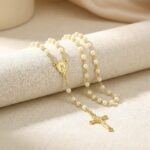 12pk 2MM Pearls Guadalupe Mary Jesus Cross Rosary GD
