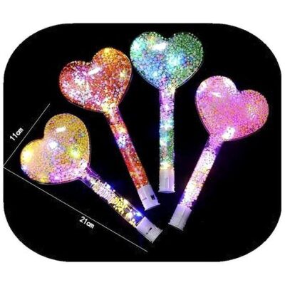 12PK LED Heart Shape Glow Wand Light Stick Party Festival