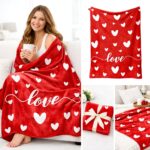 Lovely Heart Love Red Oversize Blanket