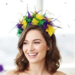 Mardi Gras Party Feather Head Band 12pk