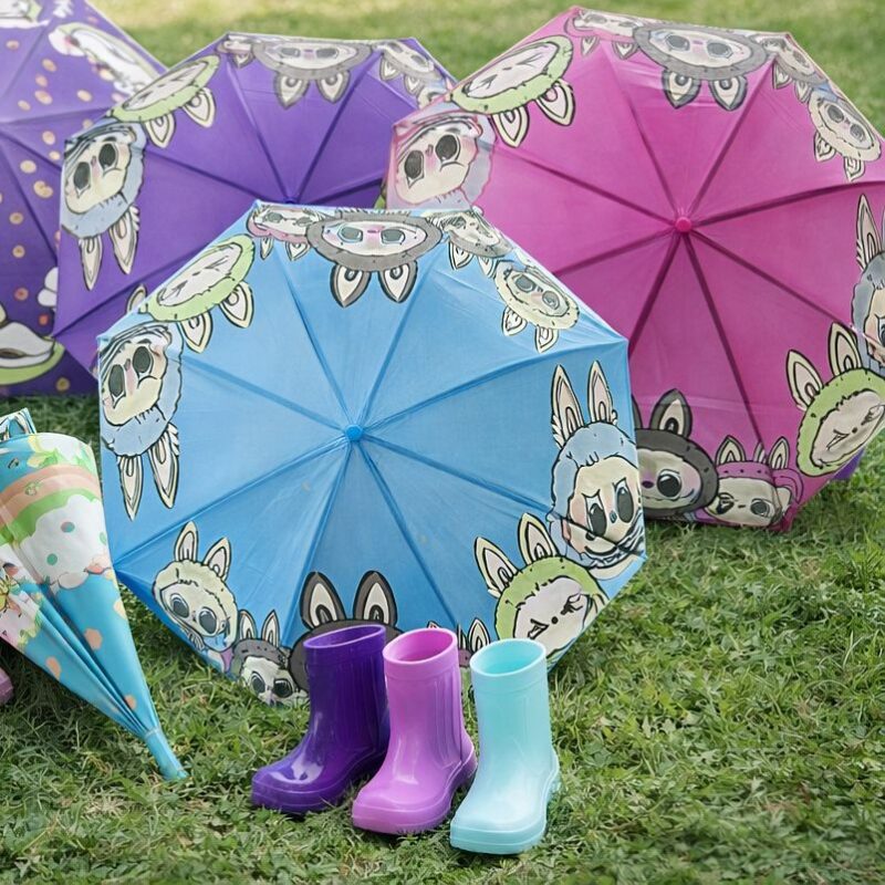 4pk Funny Character Kids Automatic Umbrella