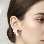 12pk Butterfly Pearl Rhinestone Stud Earrings Elegant Fashion Jewelry for