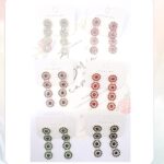 AER1839-1 12pk Assorted Color Rhinestone Sun Flower Dangle Earrings