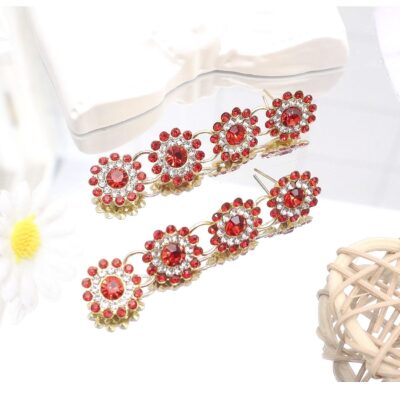12pk Assorted Color Rhinestone Sun Flower Dangle Earrings