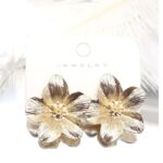 AER1850 12pk High Polish Casting Flower Gold Silver Stud Earrings
