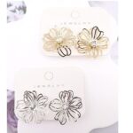 12pk High Polish Casting Flower Wire Gold Silver Stud Earrings