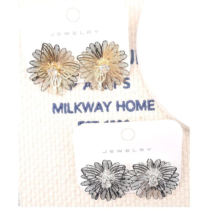 12pk High Polish Casting Flower Butterfly Wire Gold Silver Stud Earrings