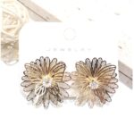 12pk High Polish Casting Flower Butterfly Wire Gold Silver Stud Earrings