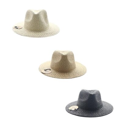 12pk Straw Fedora Hat Assorted Pack Lightweight Summer Boutique Fashion Hat