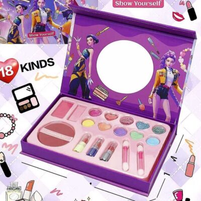 Kpop Girl Kids Makeup Set Pretend Play Beauty Kit 18 Piece Makeup Toy Set Girls
