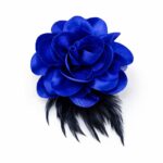 H111BL Velvet Flower Hair Clip and Brooch Pin Multi Use Floral Hair Accessory Red