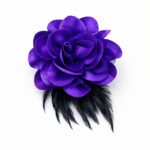 H111PP Velvet Flower Hair Clip and Brooch Pin Multi Use Floral Hair Accessory Red