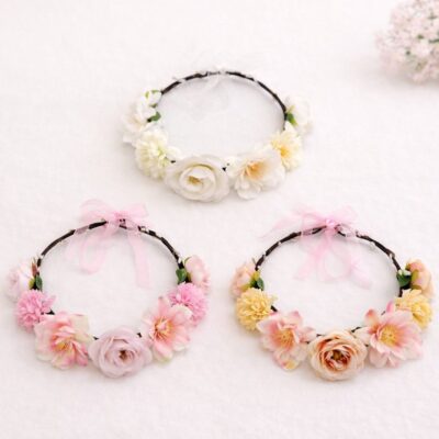 Floral Flower Crown Headband Bridal Wedding Flower Crown Boho Festival Hair