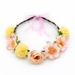 H113YE Floral Flower Crown Headband Bridal Wedding Flower Crown Boho Festival Hair
