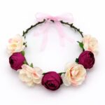 H115FU Boho Floral Flower Crown Headband Bridal Wedding Flower Crown Festival Hair
