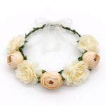H115PC Boho Floral Flower Crown Headband Bridal Wedding Flower Crown Festival Hair