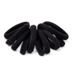 H1425 12pk Black Seamless Elastic Ponytail Hair Tie