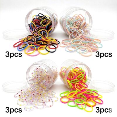 12pk Mini Elastic Hair Ties Assorted Colors Soft Stretch