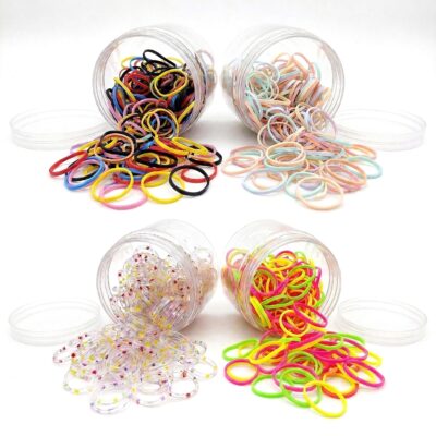 12pk Mini Elastic Hair Ties Assorted Colors Soft Stretch