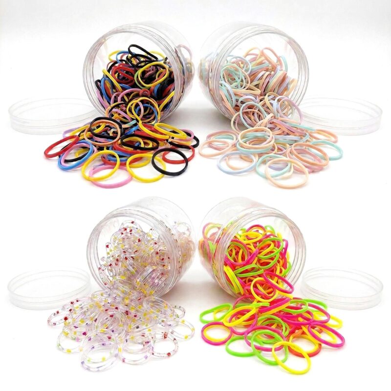 12pk Mini Elastic Hair Ties Assorted Colors Soft Stretch