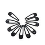 H1506JT 12pk Black Snap Hair Clips Metal Barrettes Classic No Slip Hair Pins Women Kids
